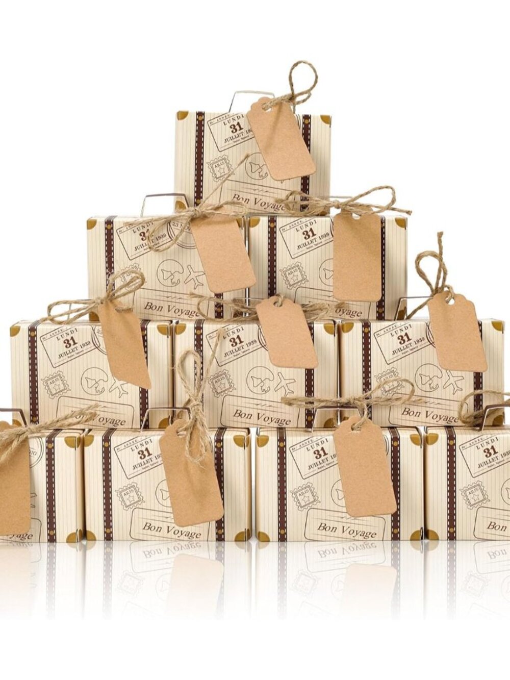 50 PCS Mini Suitcase Party Favor Box, 3x2x1.2 Small Gift Box